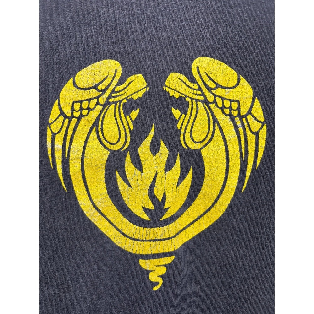 Black‎ Label Shirt Skateboard Men's Black Wings Flame Logo Size Small Vintage